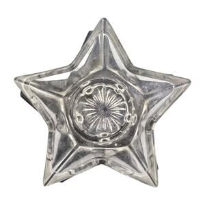 Vintage Clear Glass Star Votive Candle Holder in Box 4.5x1.25"